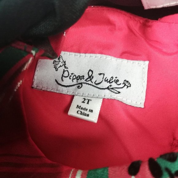 Pippa and Julie Girls Dress Christmas Plaid Red Green Vest Size 2T‎ New - Picture 8 of 10